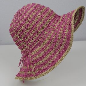 SALE 2 NINE WEST FLOPPY HAT BLACK & FUSCHIA